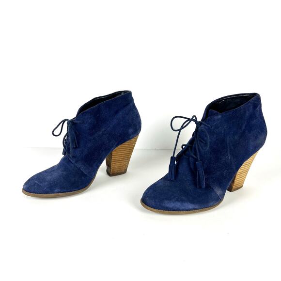 Sole Society blue suede lace up bootie Size 9 - Picture 2 of 10